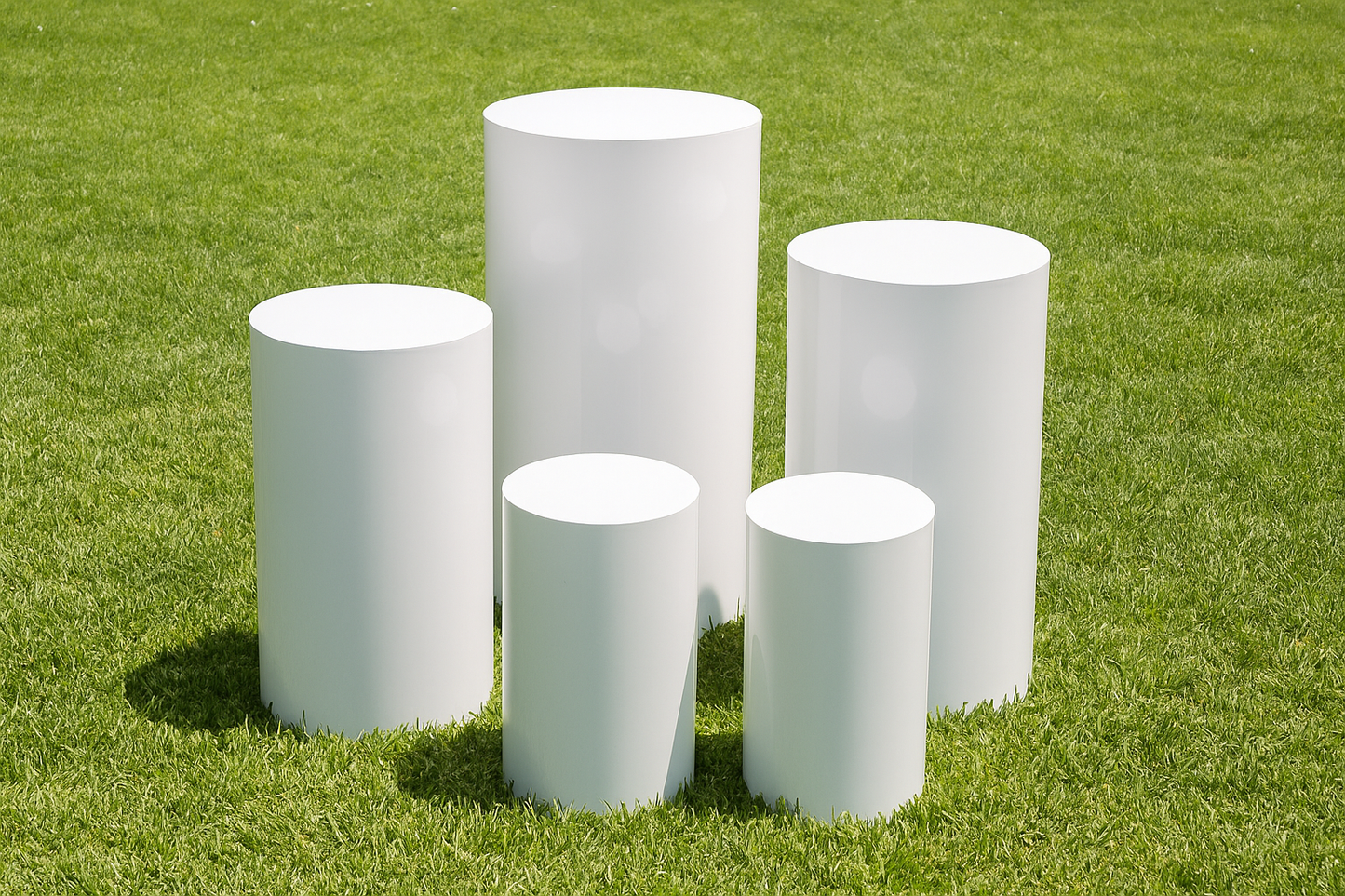 Elegant White Cylinder Stand for Event Decorations