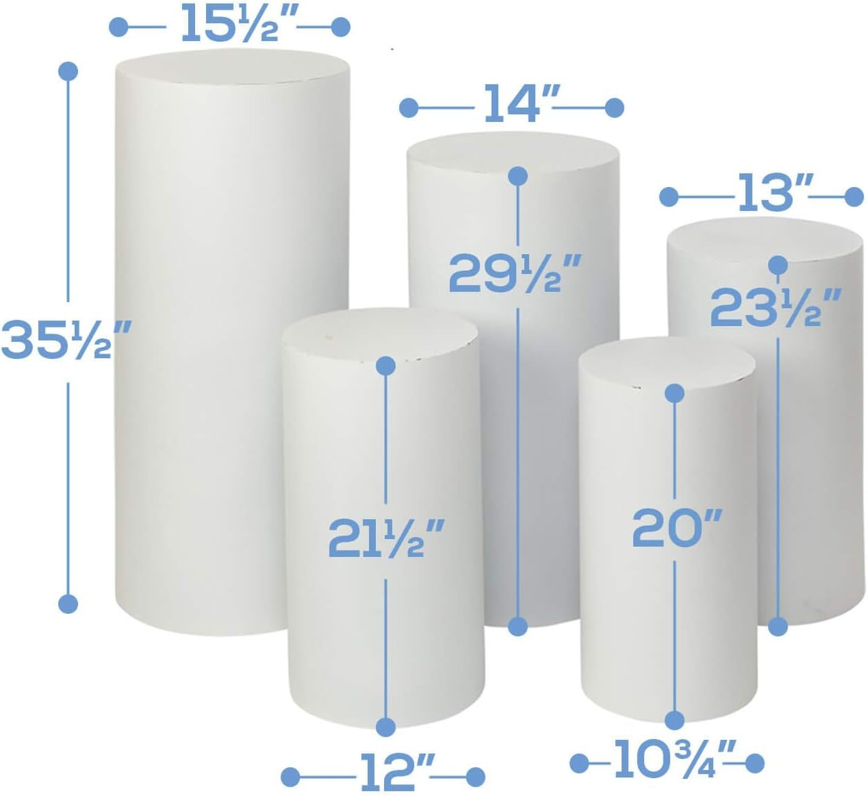 Elegant White Cylinder Stand for Event Decorations
