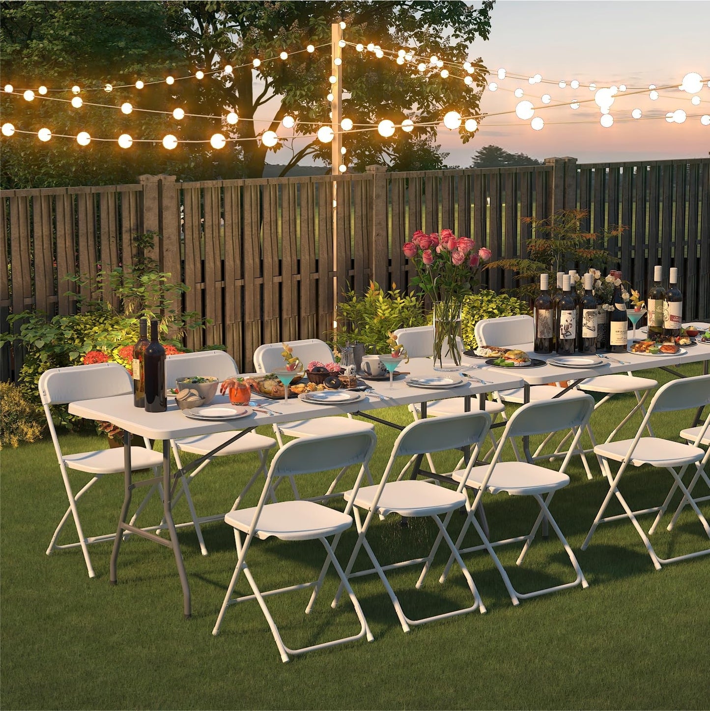 Plastic Folding White Chair - Rentals